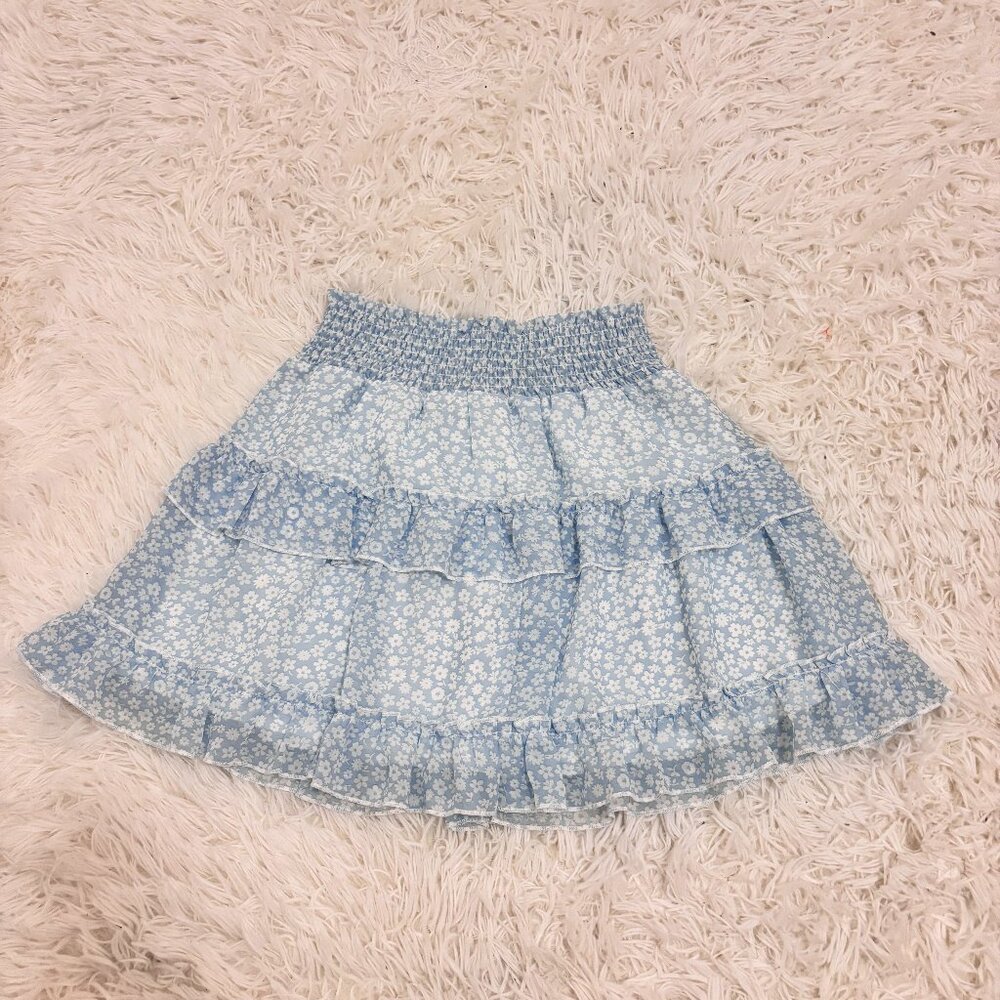 Blue Ruffle Skirt- Altar'd State